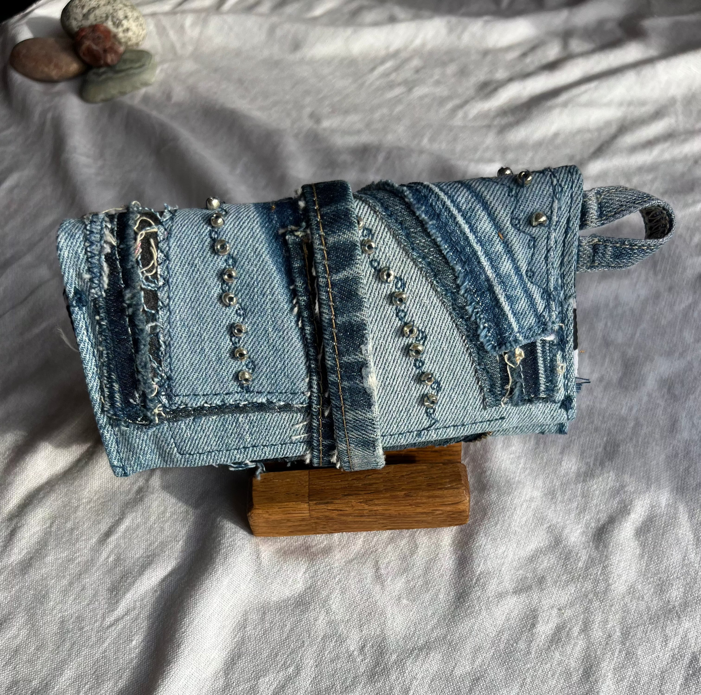 Denim Tütün Kesesi / Zipped