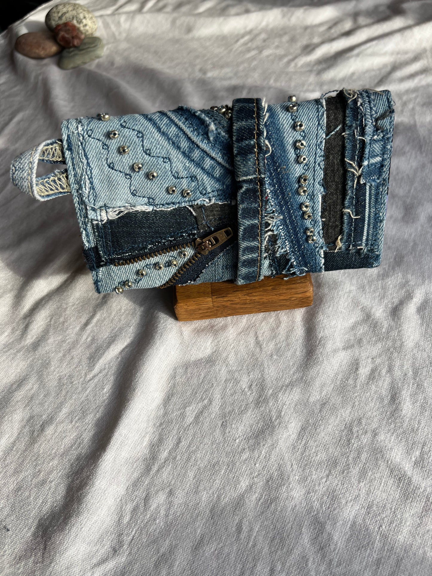 Denim Tütün Kesesi / Zipped