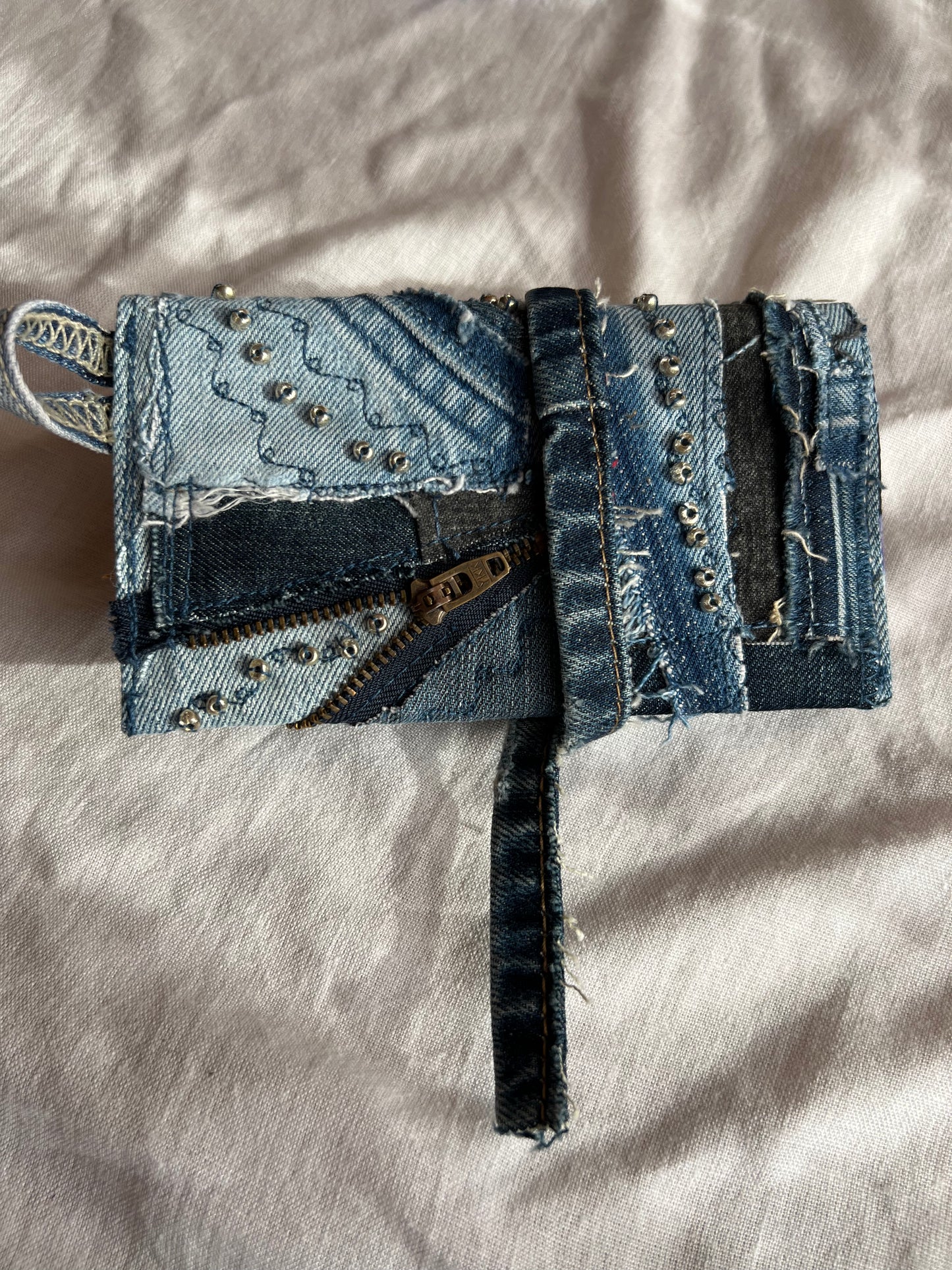 Denim Tütün Kesesi / Zipped