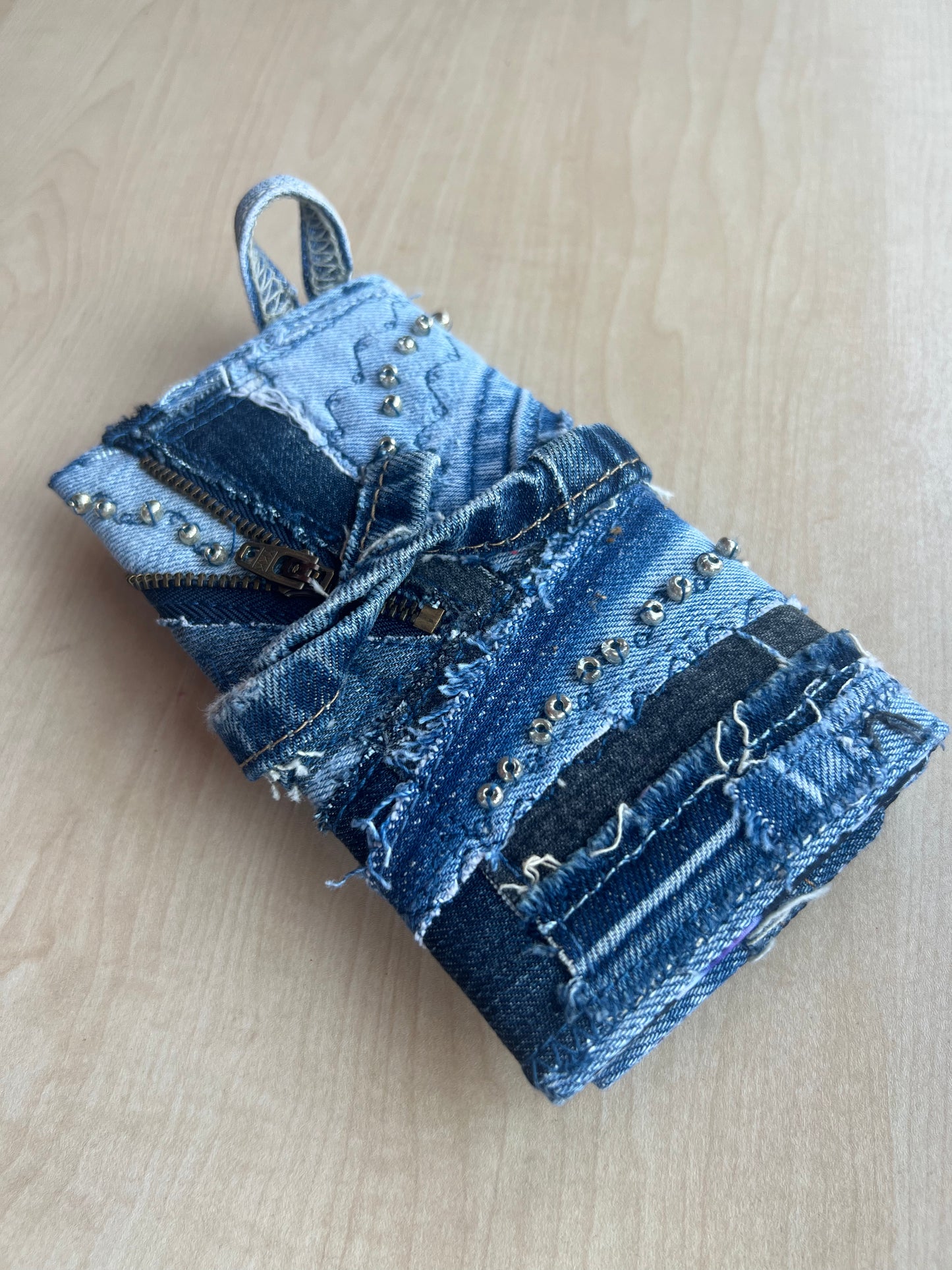 Denim Tütün Kesesi / Zipped