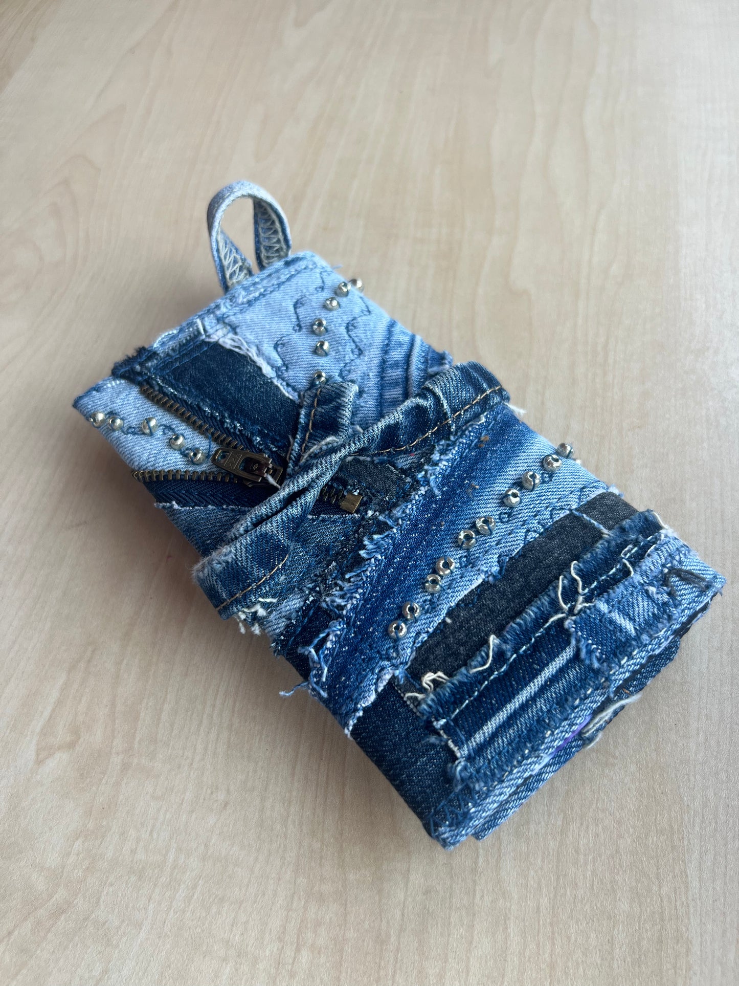 Denim Tütün Kesesi / Zipped