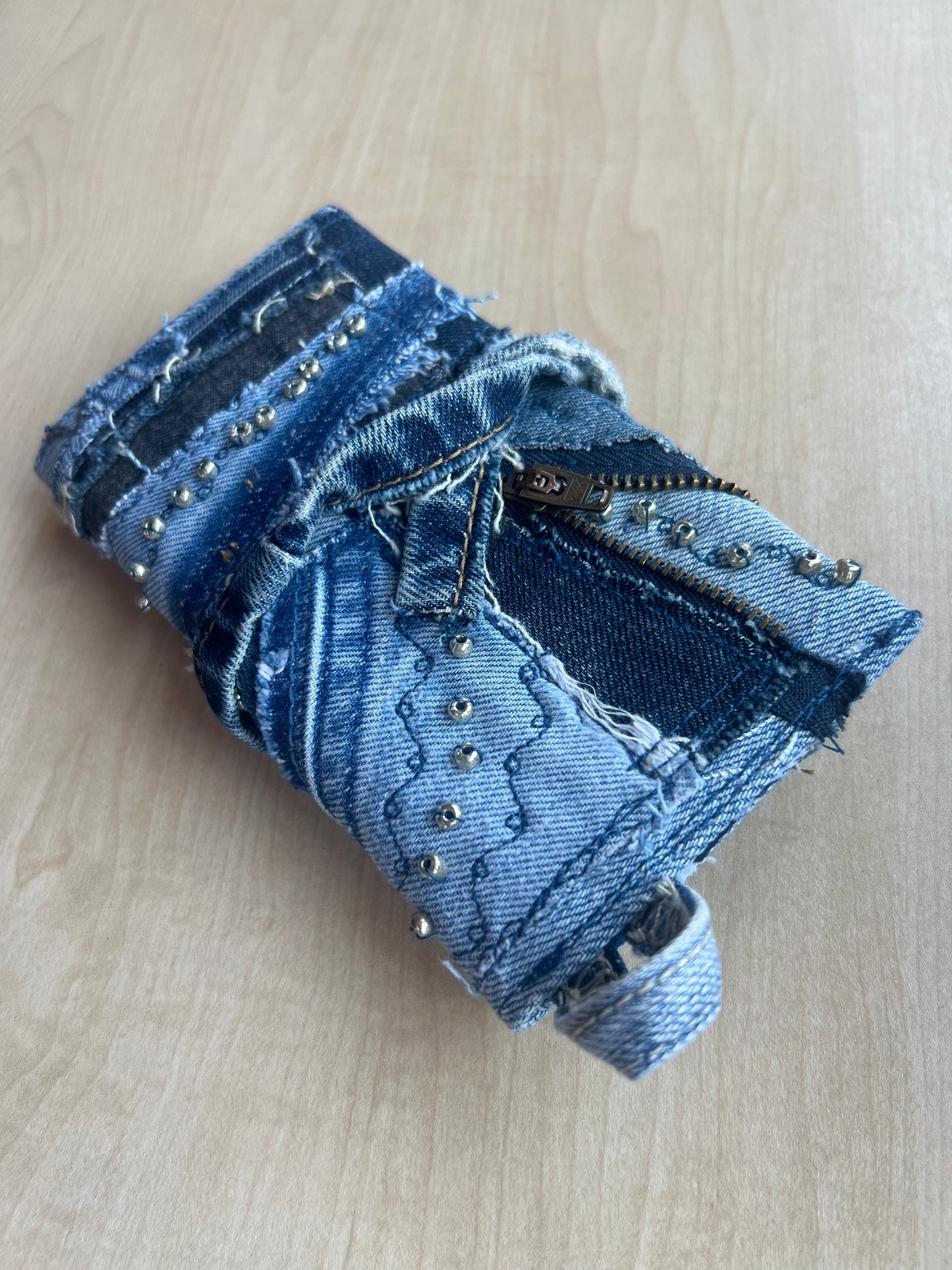Denim Tütün Kesesi / Zipped