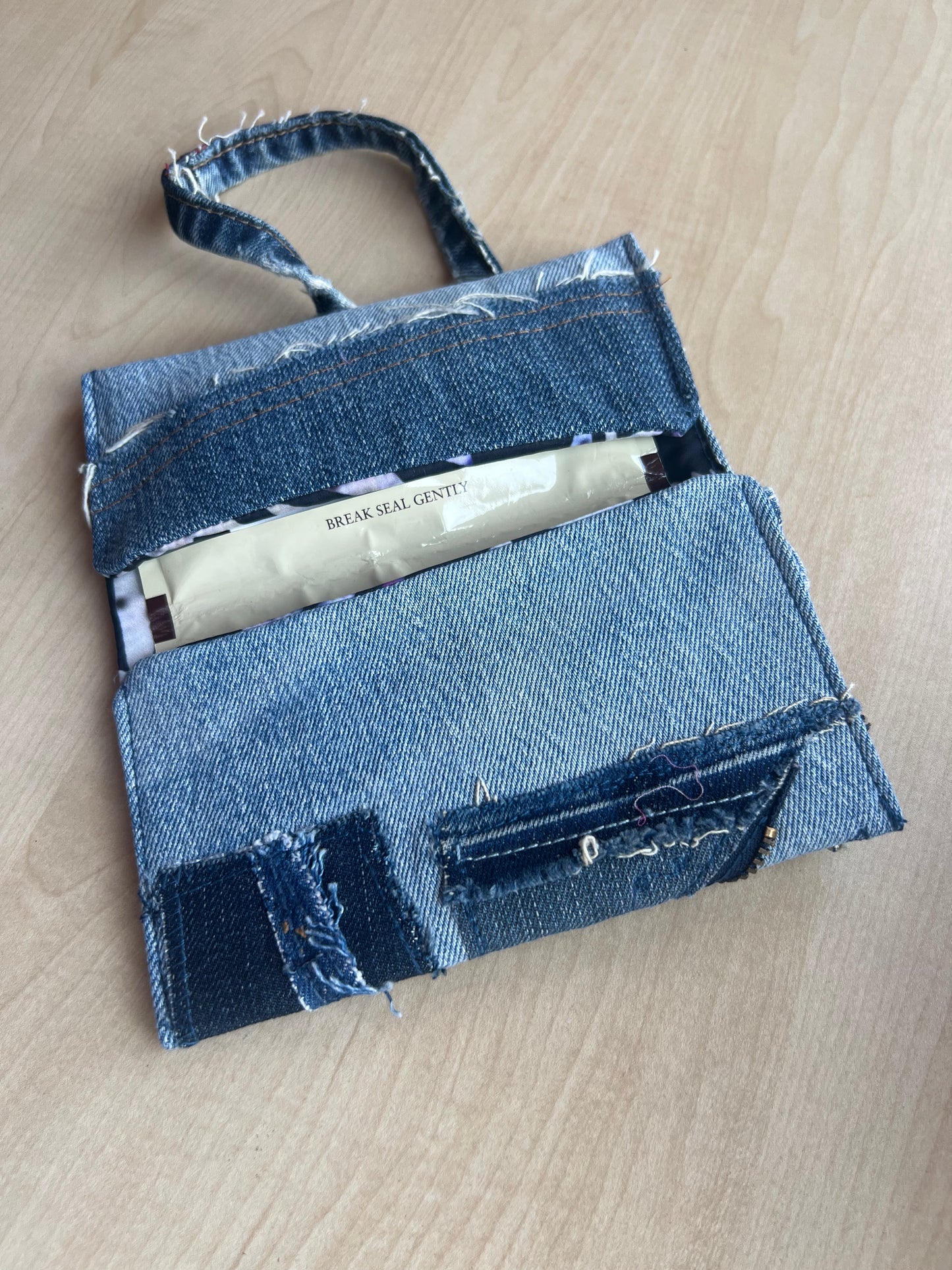 Denim Tütün Kesesi / Zipped