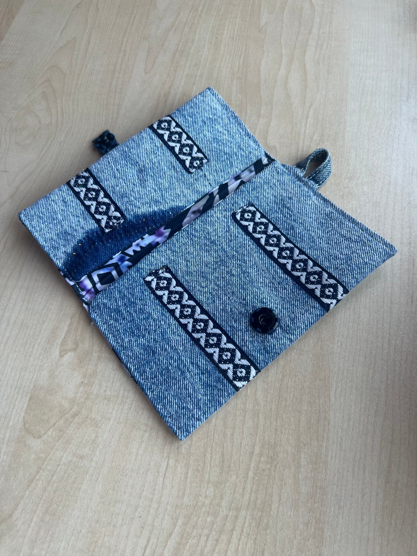 Denim Tütün Kesesi / Stripes