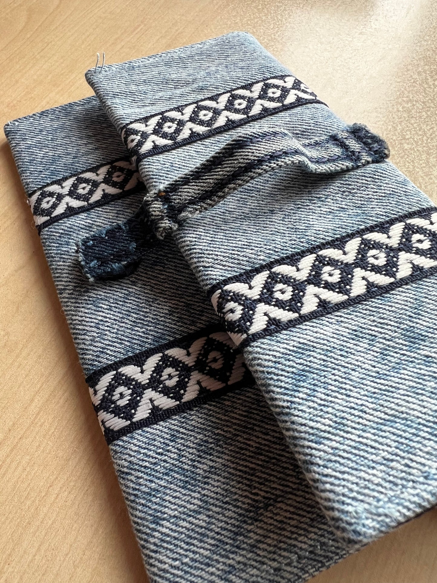 Denim Tütün Kesesi / Stripes